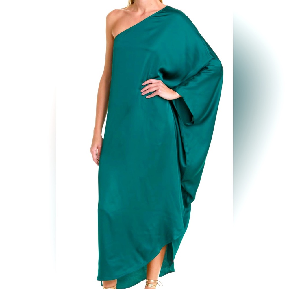 L’AGENCE “Selena” one shoulder satin maxi dress